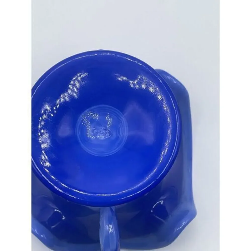 Fenton Periwinkle Blue‎ Dolphin Head Handled Compote Pedestal Bowl Vase